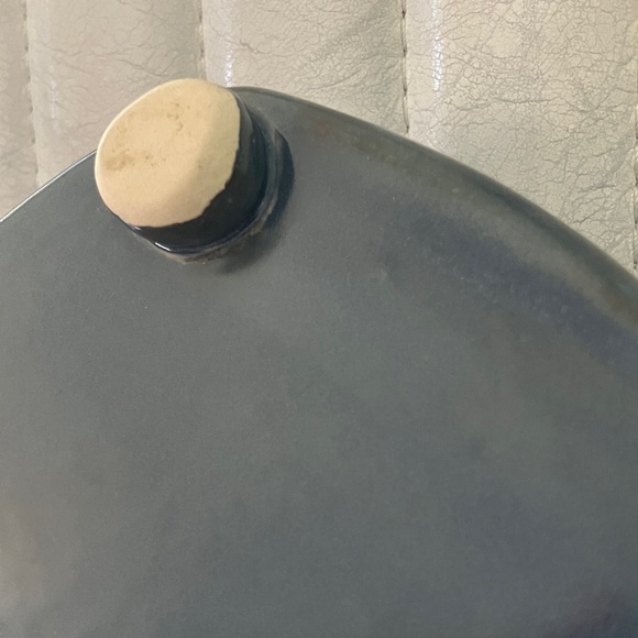 Handcrafted Blue Rounded Triangular Stoneware Bowl - Picture 10 of 17